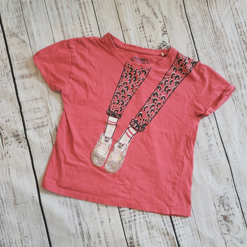 Frendz Pink Top Girls Size 7-8 Years Short Sleeves